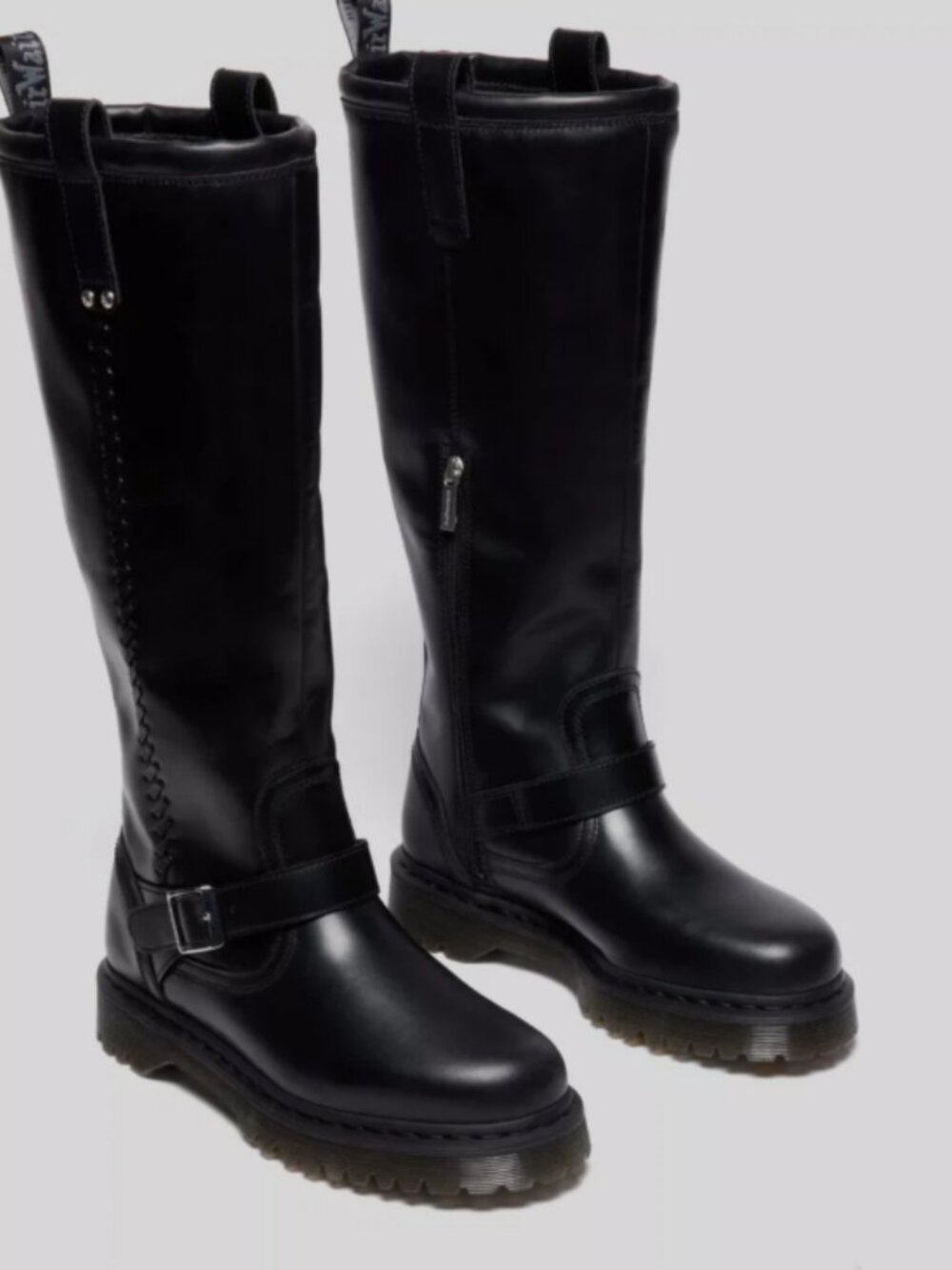 DR. MARTENS ANISTONE KNEE HIGH Orleans Leather Biker Boot MSRP$290